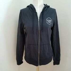 Victoria's secret black zipup sweatshirt size S